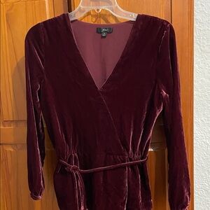 J. Crew Burgundy Velvet top sz 4 holiday, party